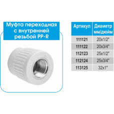 PP-R Муфта EVCI з ВР 20х1/2 (Disi Nipel)