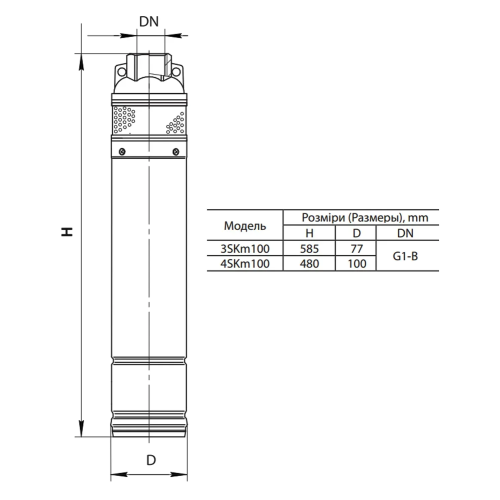 Насос скважинный rudes 4SKm100 + кабель 10м (вик.2)