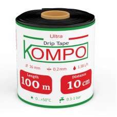 Лента капельного полива Kompo 8 mil; 1.38 л/час 100м*10см