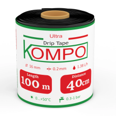 Лента капельного полива Kompo 8 mil; 1.38 л/час 100м*40см