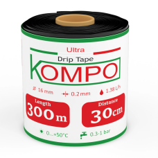 Лента капельного полива Kompo 8 mil; 1.38 л/час 300м*30см