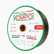 Лента капельного полива Kompo 8 mil; 1.38 л/час 500м*50см