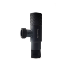 Кран угловой нержавеющая сталь AQUASTRONG D8 M1/2 х M1/2 (D814) черный