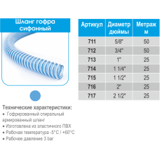 Гофрошланг спіральний гофрований Сифонний (Opak Spiral) 3/4 (19мм) L50