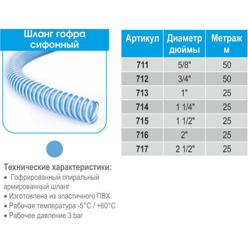 Гофрошланг спіральний гофрований Сифонний (Opak Spiral) 3/4 (19мм) L50