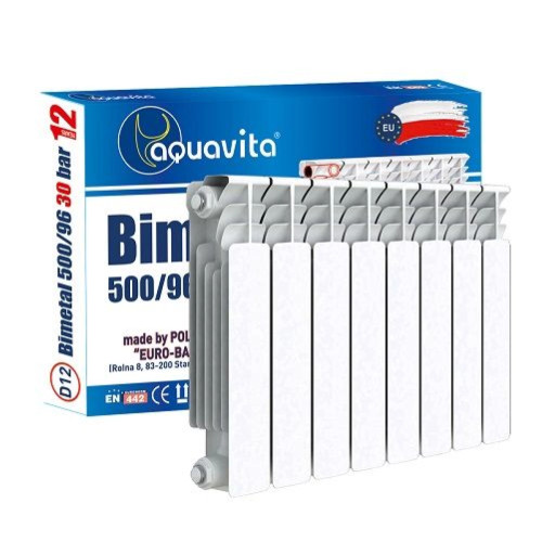 Секція радіатора біметалевого 500/100 AQUAVITA D12 30 бар