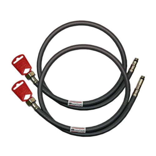 Шланг для воды M10х1/2'' 150см комплект 1короткий +1длинный SANTAN антикоррозия