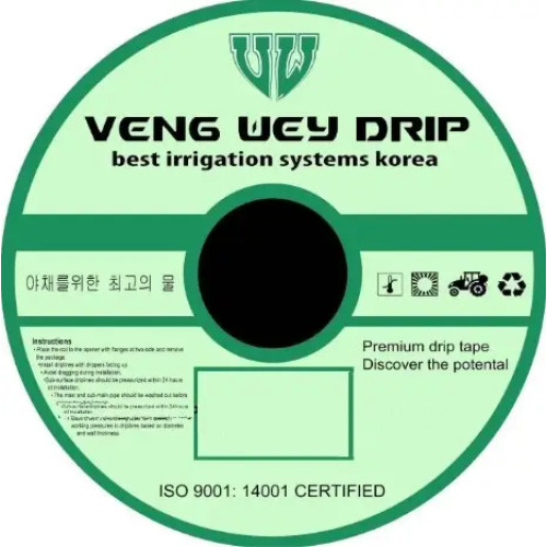 Крапельна стрічка Veng Wey Drip Емітер 16мм*6мил. 30см 3000м 2.4 л/год зелена