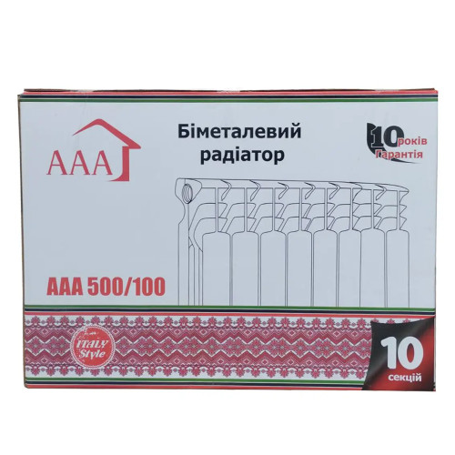 Радіатор біметалевий секційний AAA Standart 1,4кг RED  500/100 (секція)