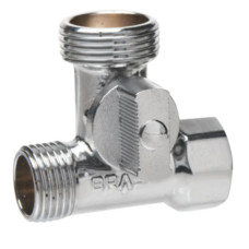 Кран угловой проходной Brass 1/2х3/4х1/2 (кор)