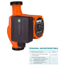 Циркуляційний насос NPO.BPS 25-12SM-180 Next, шнур живлення, приєднувальний комплект