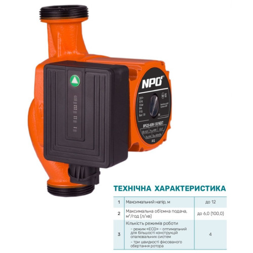 Циркуляционный насос NPO.BPS 25- 4SM-130 Next, шнур питания, присоединительный комплект