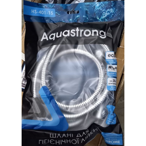 Шланг для гігієнічної лійки AQUASTRONG хром нержавіюча сталь 1,5 м (HS-401-15)