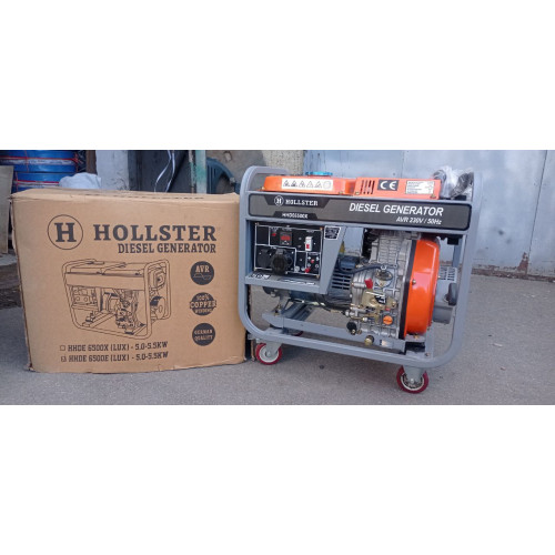 Генератор Hollster 230V/50HZ, 5,0 - 5,5 KW (ручной стартер) дизель (HHDE6500Х)